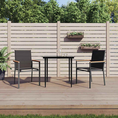 Garden Chairs Black 55x61,5x90 cm Textilene and Steel 2