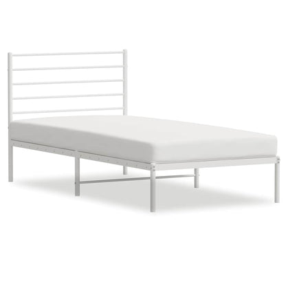 Metal Bed Frame without Mattress with Headboard White 90 cm 200 cm