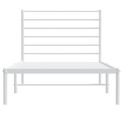 Metal Bed Frame without Mattress with Headboard White 90 cm 200 cm