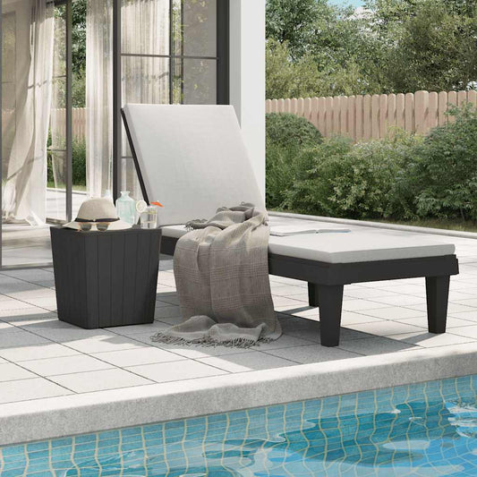 Sun Lounger 155x58x83 cm Polypropylene Black 1