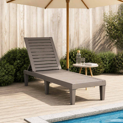 Sun Lounger 155x58x83 cm Polypropylene Light brown 1