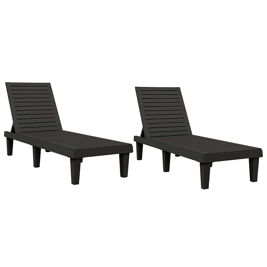 Sun Lounger 155x58x83 cm Polypropylene Black 2