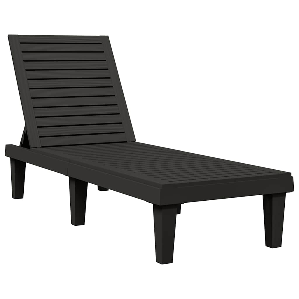 vidaXL Sun Loungers 2 pcs Black 155x58x83 cm Polypropylene 4