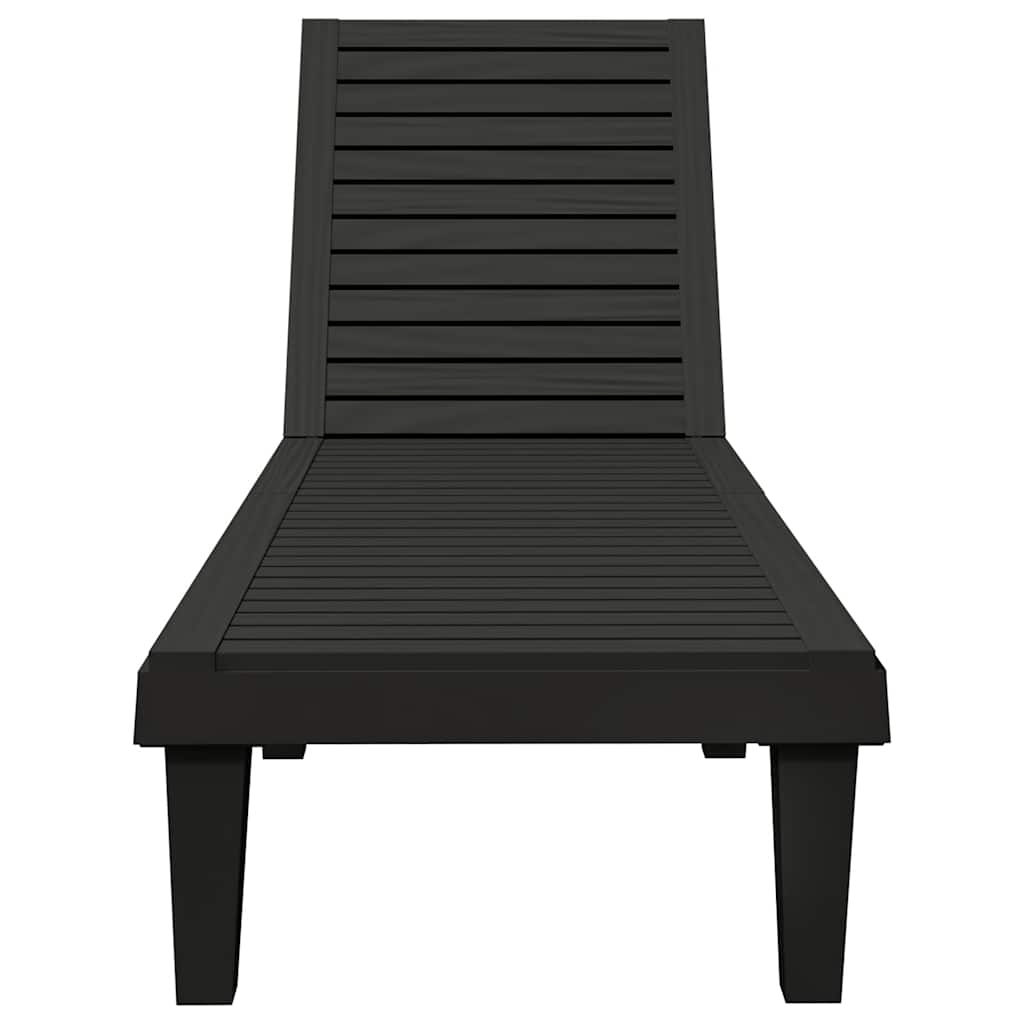 vidaXL Sun Loungers 2 pcs Black 155x58x83 cm Polypropylene 5