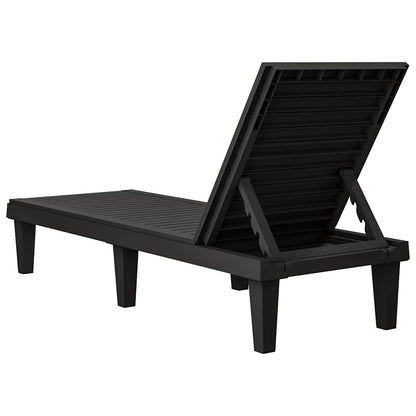vidaXL Sun Loungers 2 pcs Black 155x58x83 cm Polypropylene 6