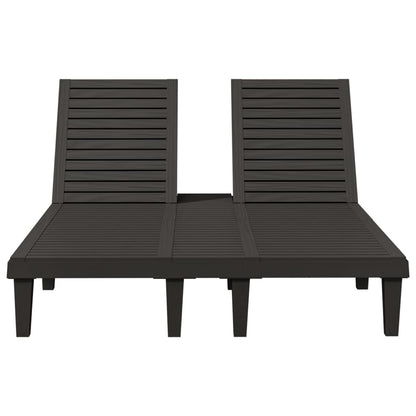 vidaXL Double Sun Lounger Black 155x138x83 cm Polypropylene 4