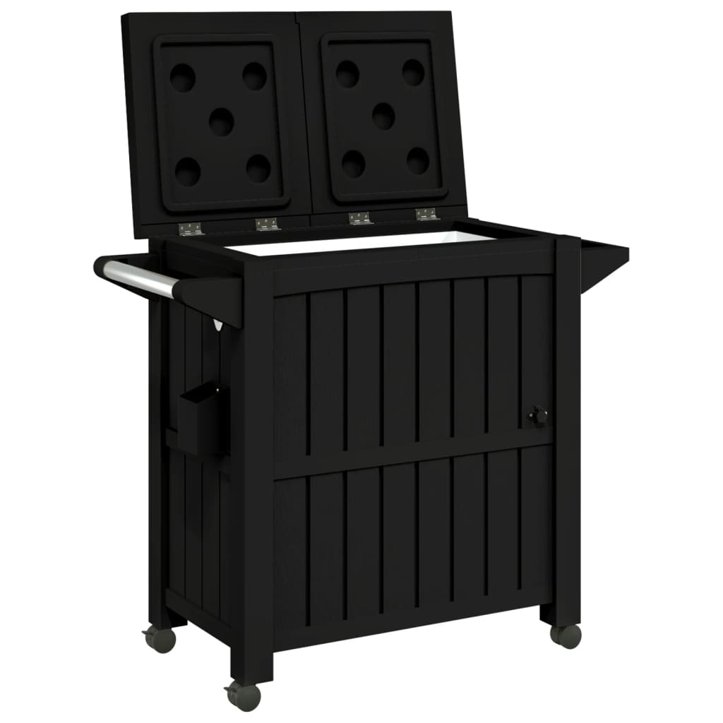 vidaXL 3-in-1 Serving Cart Black Polypropylene 2