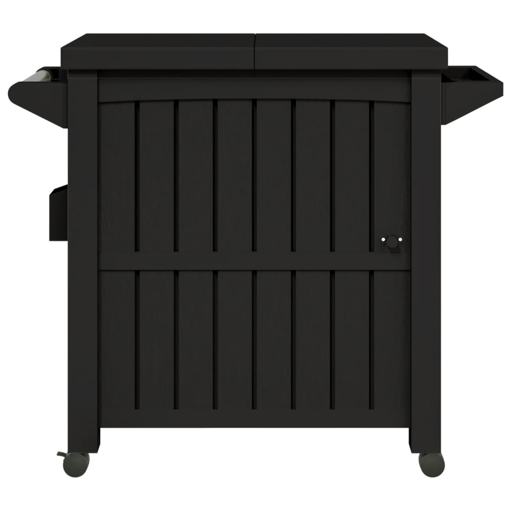 vidaXL 3-in-1 Serving Cart Black Polypropylene 4