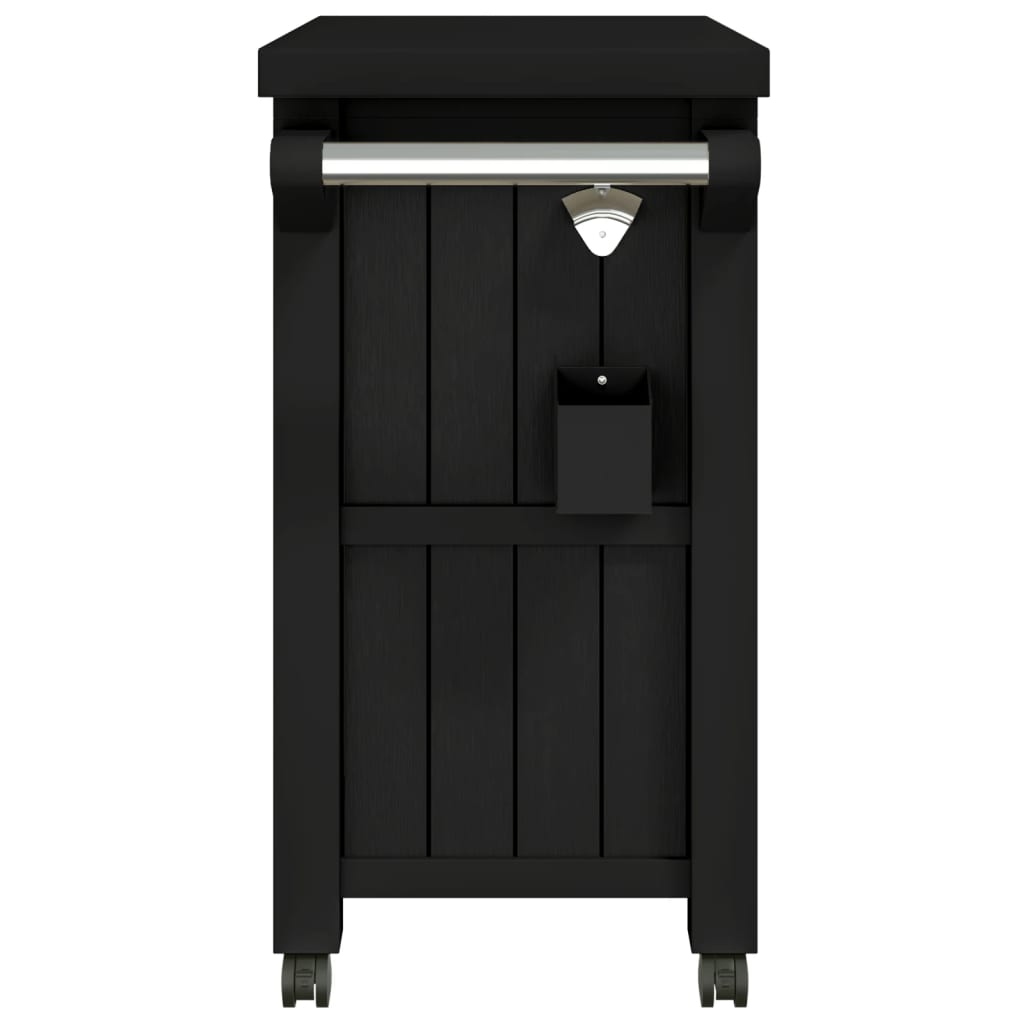 vidaXL 3-in-1 Serving Cart Black Polypropylene 5