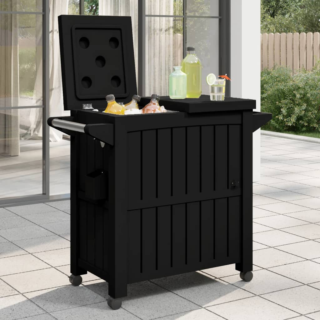 vidaXL 3-in-1 Serving Cart Black Polypropylene 1