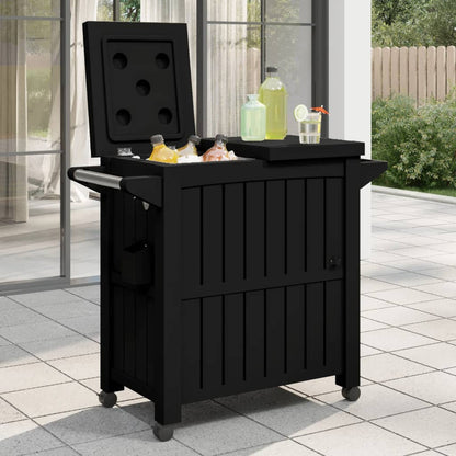 vidaXL 3-in-1 Serving Cart Black Polypropylene 1