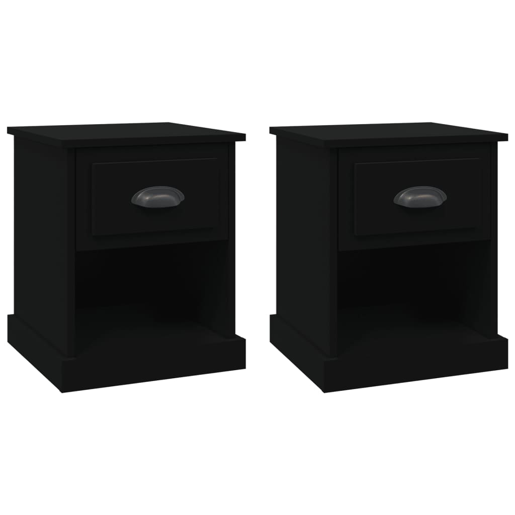 Bedside Cabinet 39x39x47,5 cm Engineered Wood Black