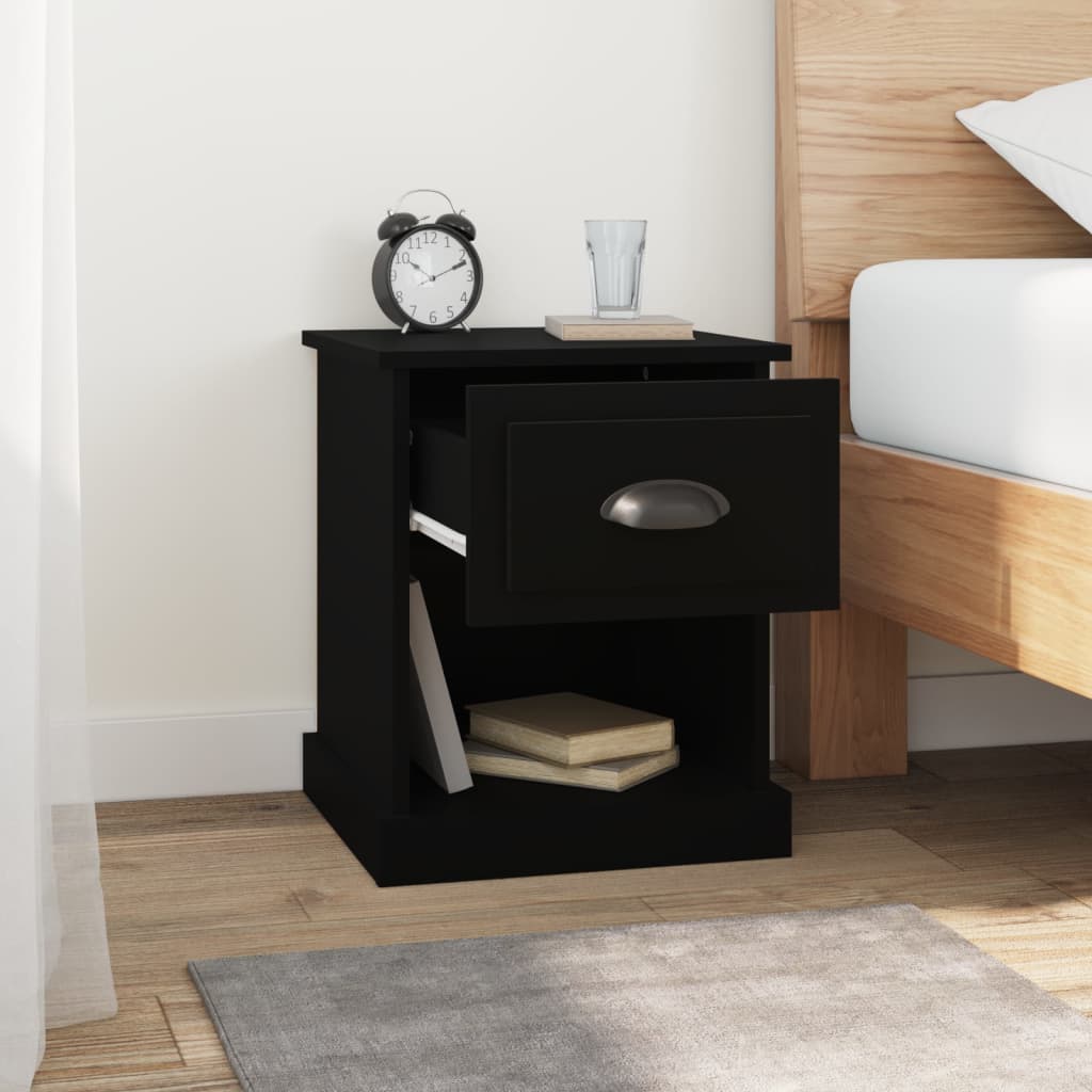 Bedside Cabinet 39x39x47,5 cm Engineered Wood Black