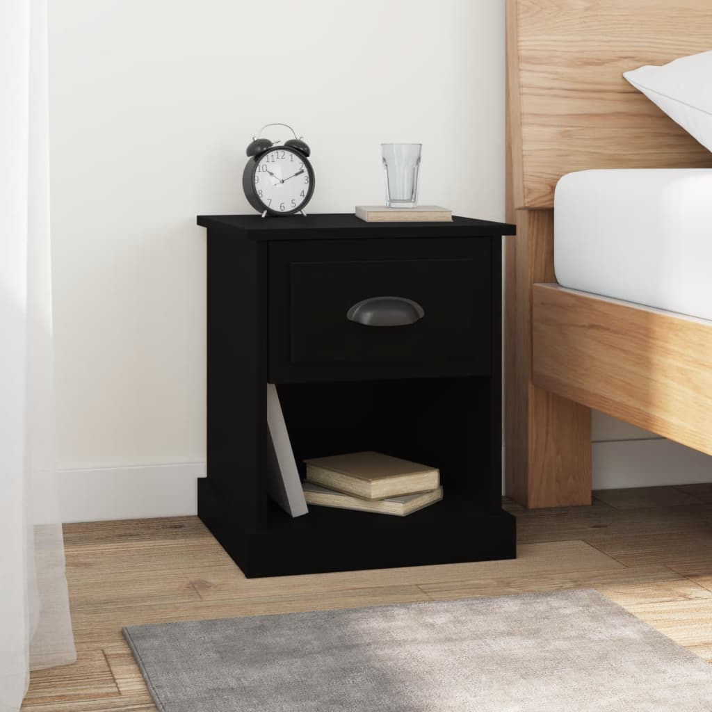 Bedside Cabinet 39x39x47,5 cm Engineered Wood Black