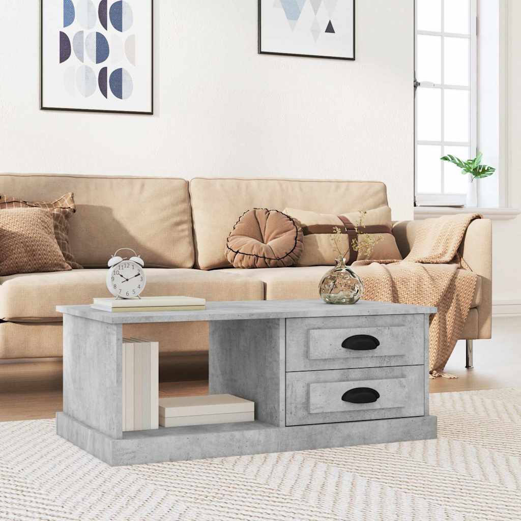 Coffee Table 90x50x35 cm Engineered Wood Concrete grey