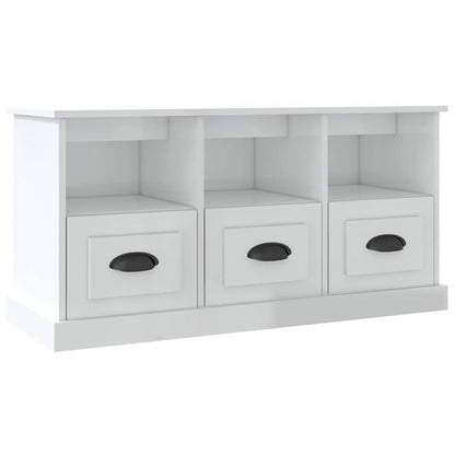 TV Cabinet 100x35x50 cm Engineered Wood High gloss white