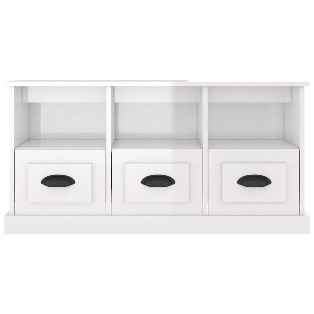 TV Cabinet 100x35x50 cm Engineered Wood High gloss white