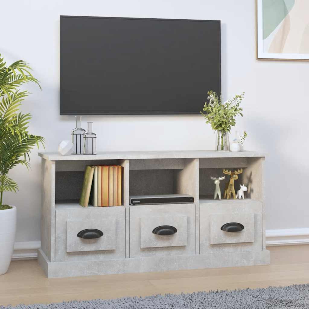 TV Cabinet 100x35x50 cm Engineered Wood Concrete grey