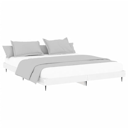 Bed Frame without Mattress Length 200 cm High Gloss White 200 cm