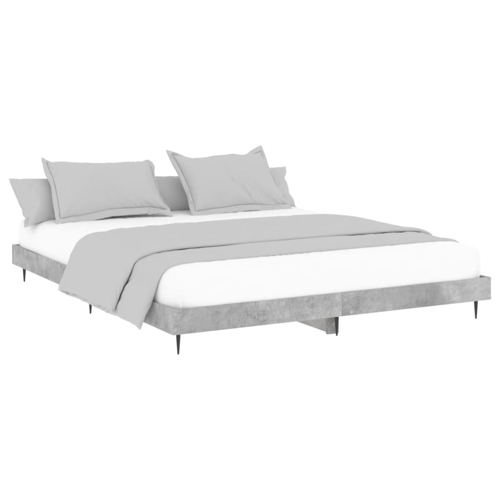 Bed Frame without Mattress Length 200 cm Concrete Grey 200 cm