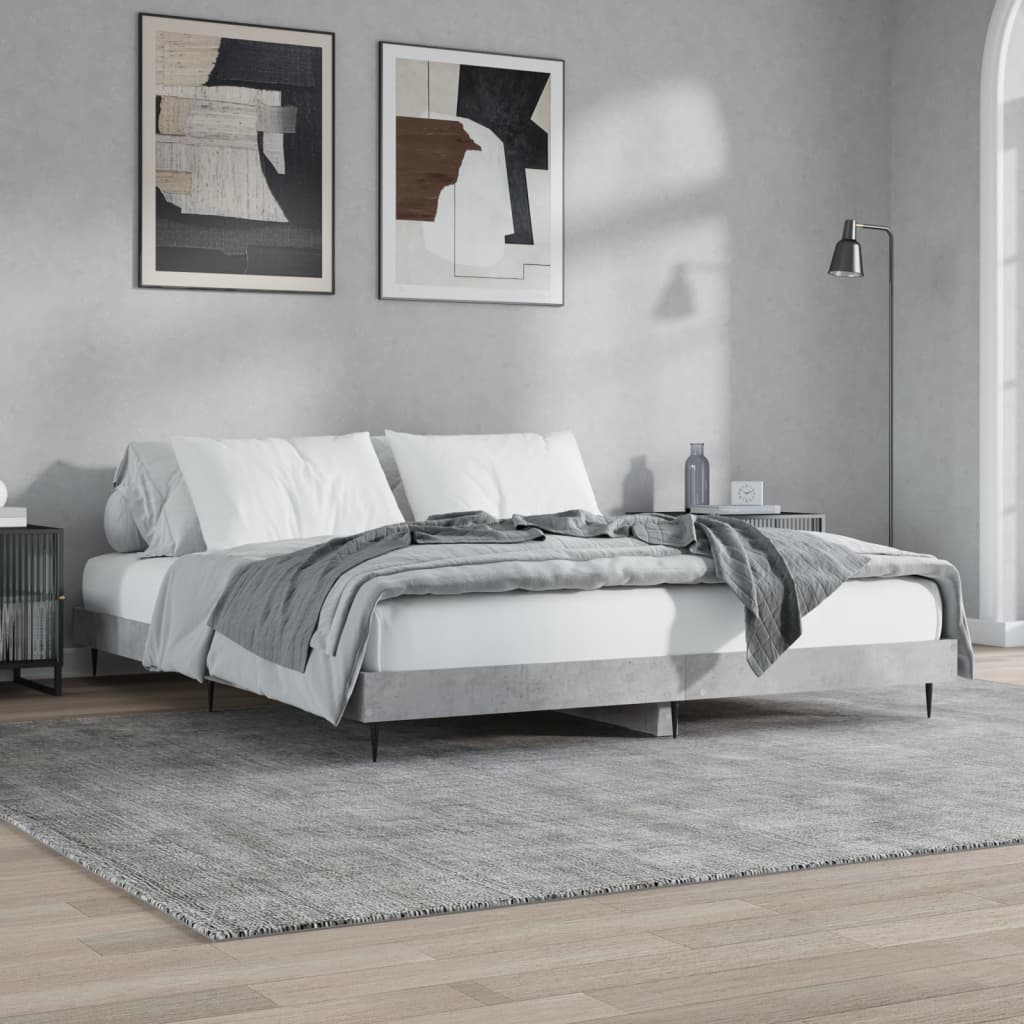 Bed Frame without Mattress Length 200 cm Concrete Grey 200 cm