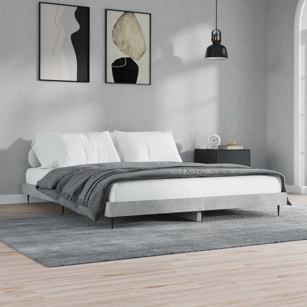 Bed Frame without Mattress Length 200 cm Concrete Grey 200 cm