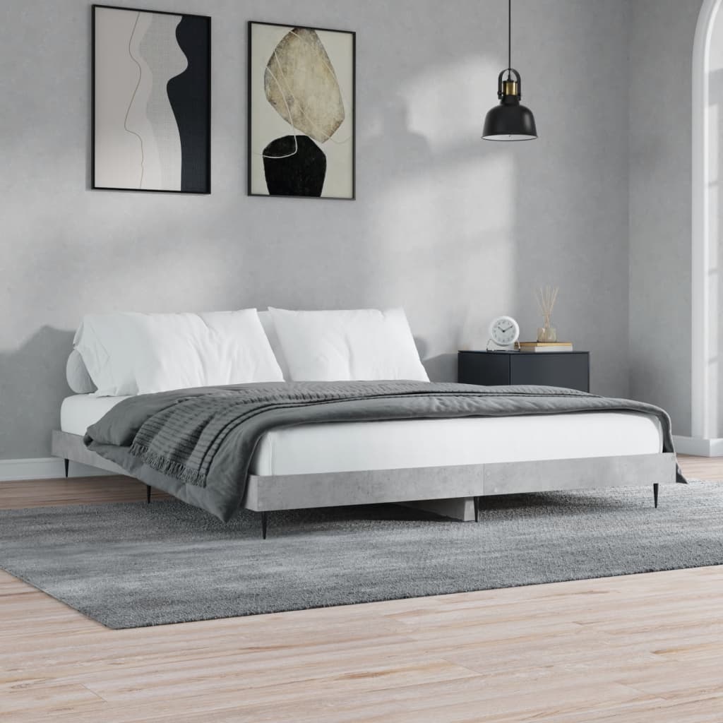 Bed Frame without Mattress Length 200 cm Concrete Grey 120 cm
