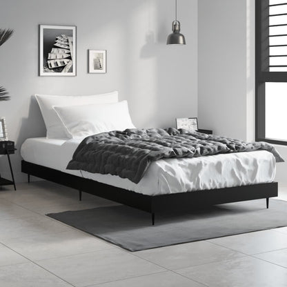 Bed Frame without Mattress Engineered Wood Length 200 cm Black 90 cm
