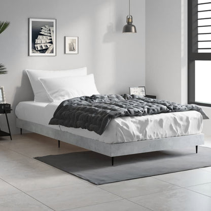 Bed Frame without Mattress Length 200 cm Concrete Grey 90 cm