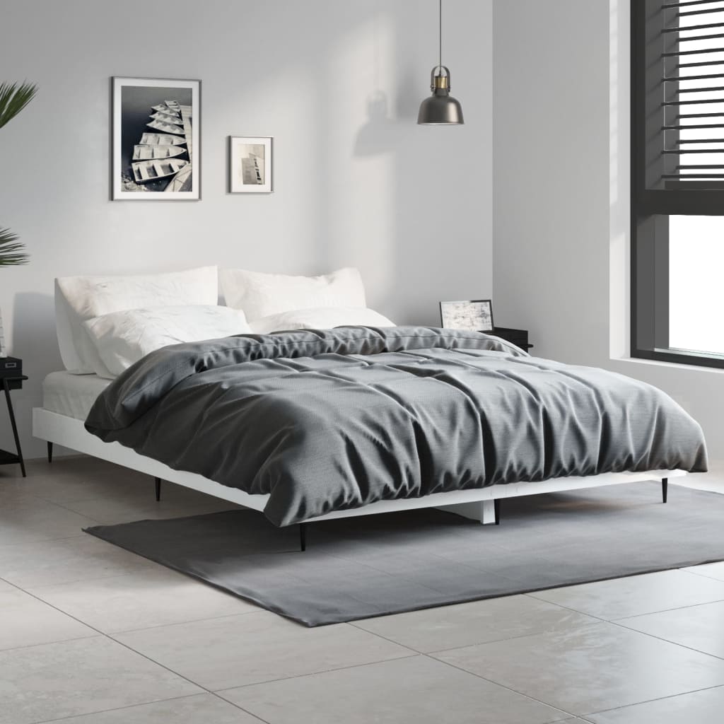 Bed Frame without Mattress 135x190 cm White