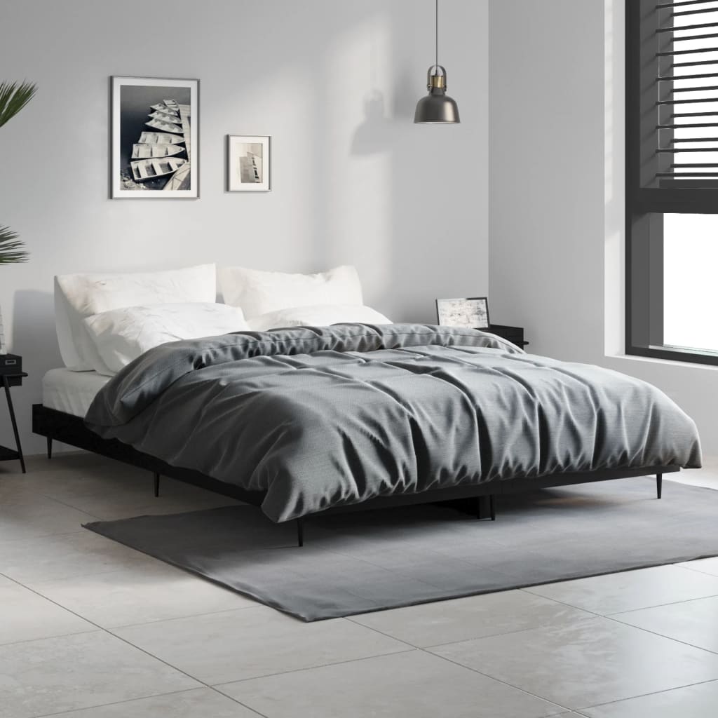 Bed Frame without Mattress 135x190 cm Black