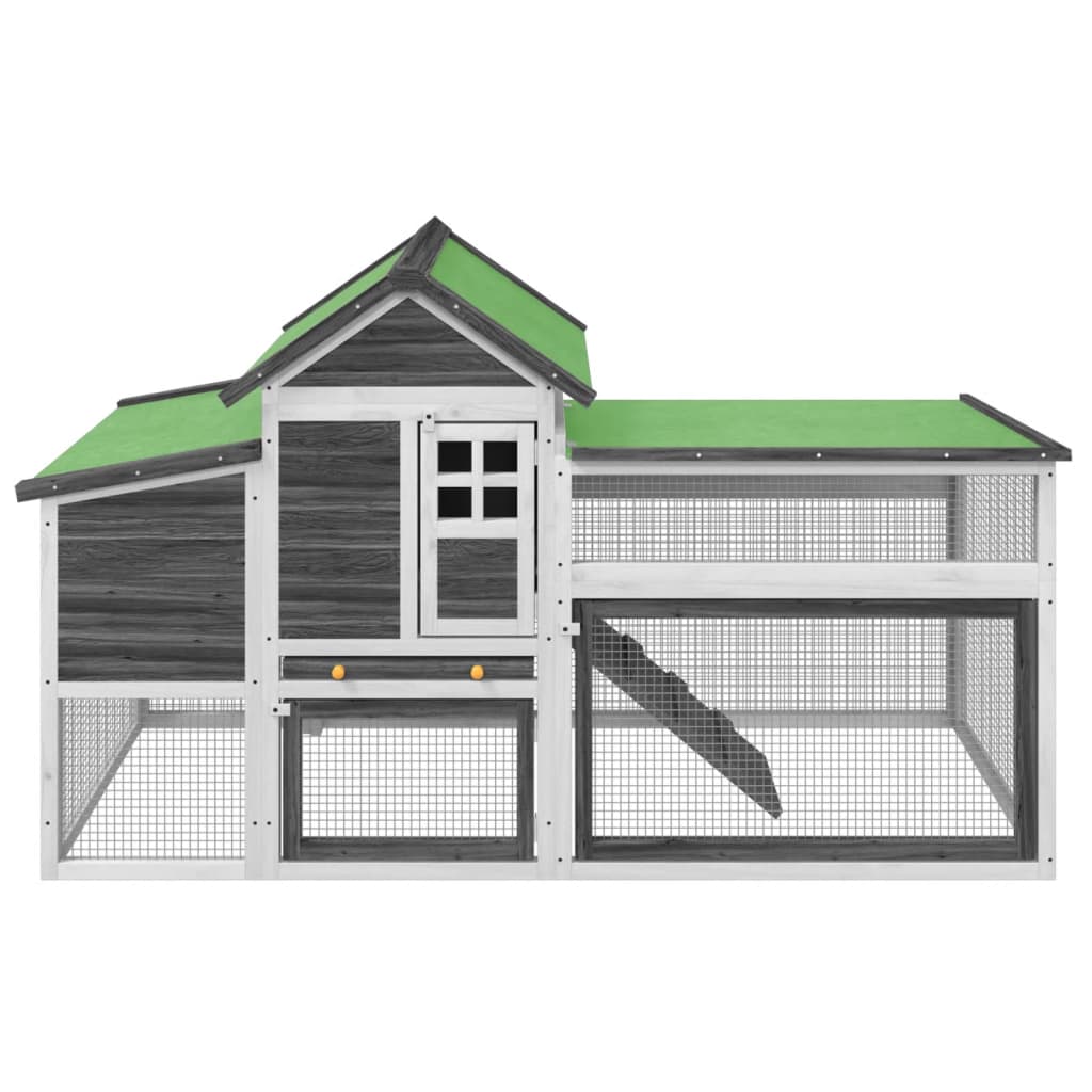 Chicken Coop 186,5x58,5x113 cm Solid Wood Pine Grey
