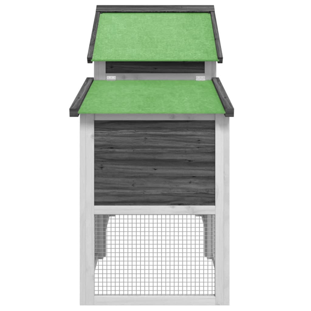 Chicken Coop 186,5x58,5x113 cm Solid Wood Pine Grey