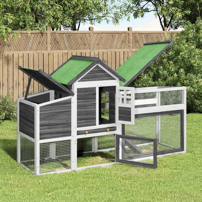 Chicken Coop 186,5x58,5x113 cm Solid Wood Pine Grey