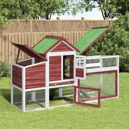 Chicken Coop 186,5x58,5x113 cm Solid Wood Pine Mocha