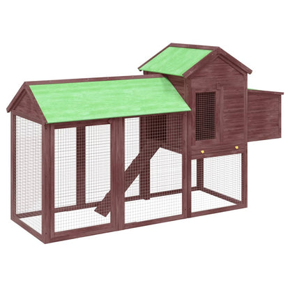vidaXL Chicken Coop Mocha 193x65x117 cm Solid Wood Pine 2