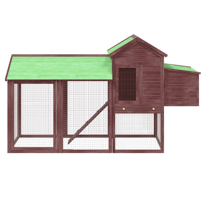 vidaXL Chicken Coop Mocha 193x65x117 cm Solid Wood Pine 3