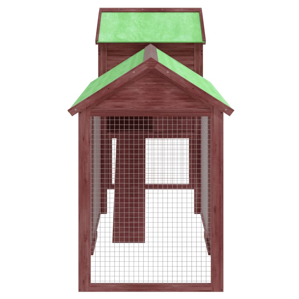 vidaXL Chicken Coop Mocha 193x65x117 cm Solid Wood Pine 6