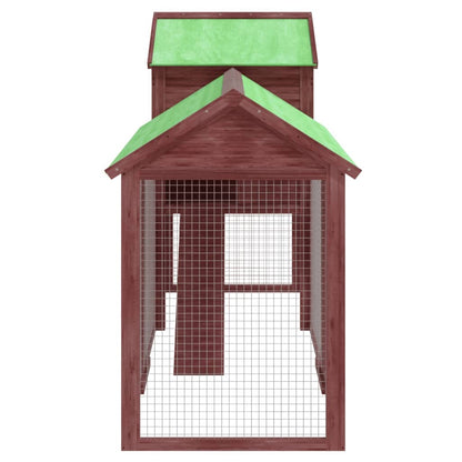 vidaXL Chicken Coop Mocha 193x65x117 cm Solid Wood Pine 6