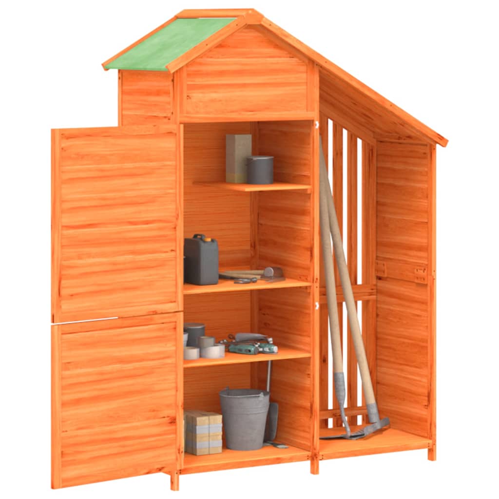 vidaXL Garden Tool Shed Brown 120x53.5x170 cm Solid Wood Pine 3