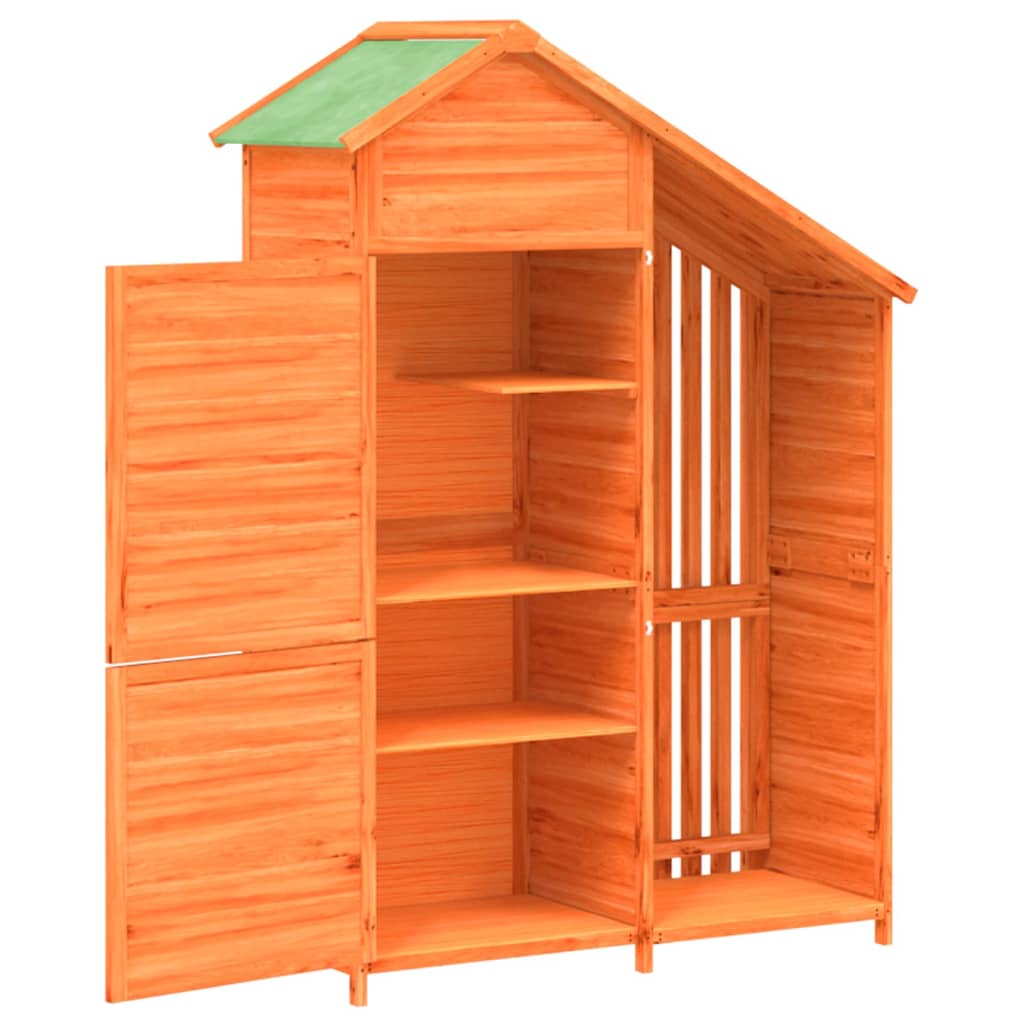 vidaXL Garden Tool Shed Brown 120x53.5x170 cm Solid Wood Pine 5