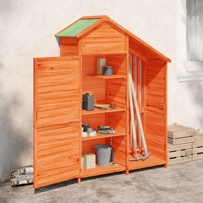 vidaXL Garden Tool Shed Brown 120x53.5x170 cm Solid Wood Pine 1