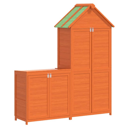 vidaXL 2 Piece Garden Tool Shed Set Brown Solid Wood Pine 2