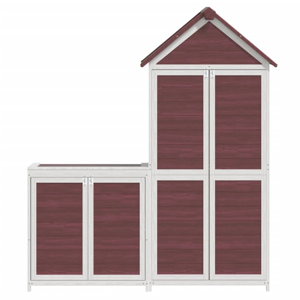 vidaXL 2 Piece Garden Tool Shed Set Mocha Solid Wood Pine 5