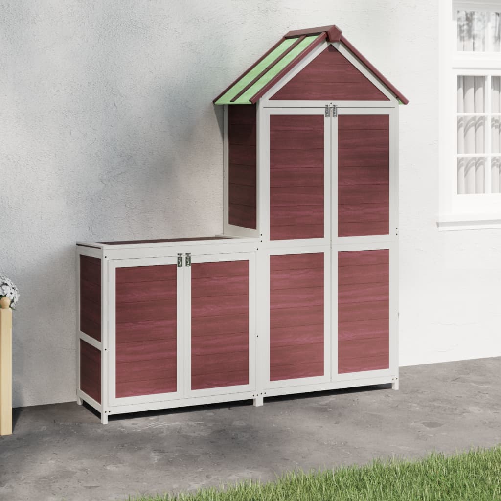 vidaXL 2 Piece Garden Tool Shed Set Mocha Solid Wood Pine 1