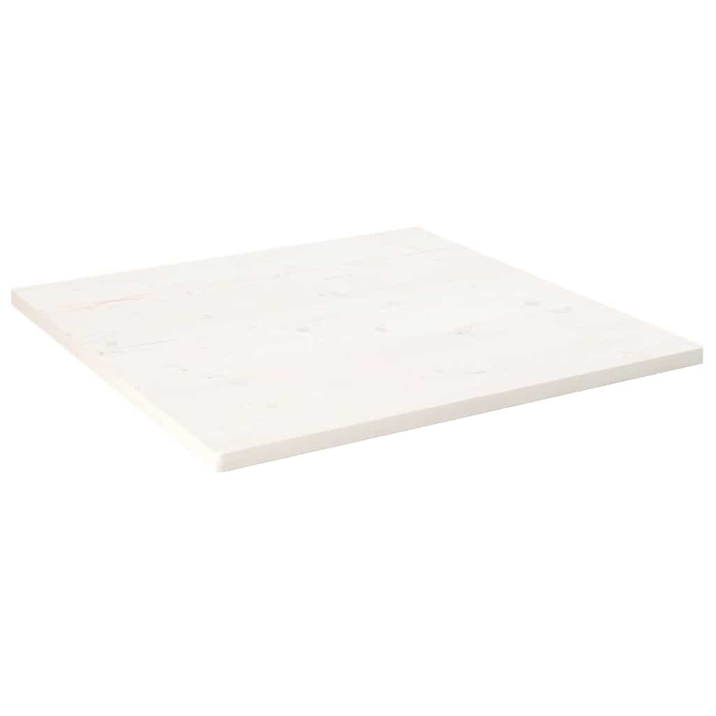 Table Top 40x40x2.5 cm Solid Wood Pine Square White 80 cm 80 cm