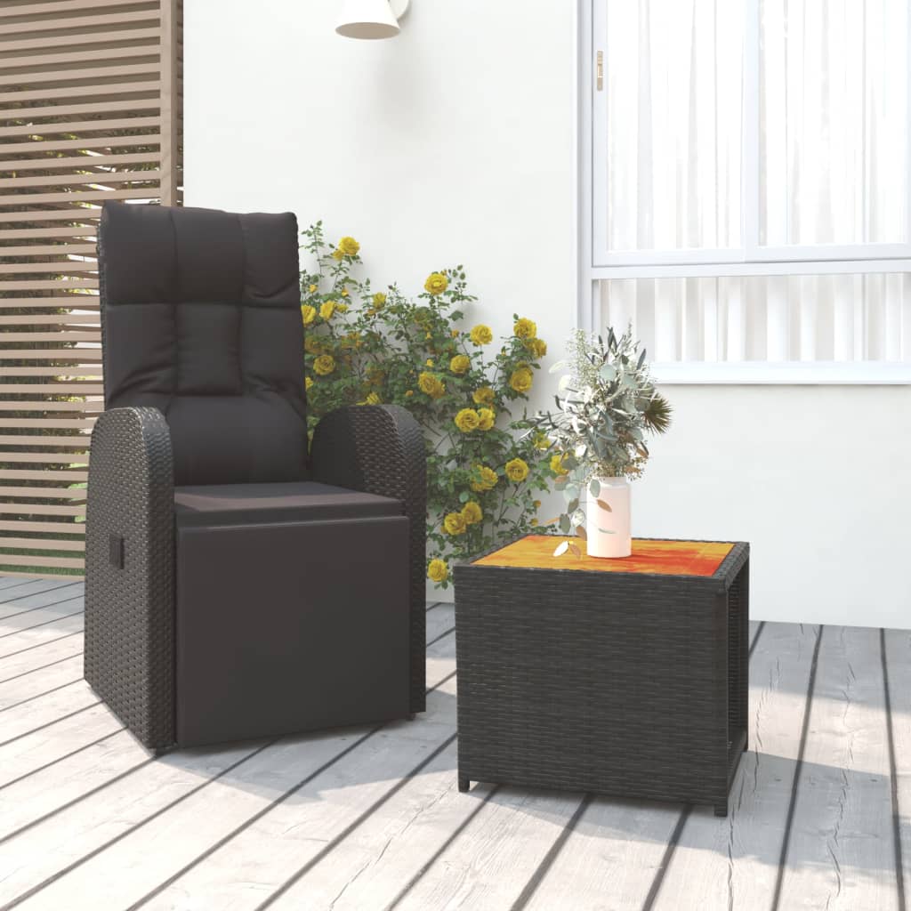 vidaXL 3 Piece Garden Lounge Set Poly Rattan&Solid Wood Acacia