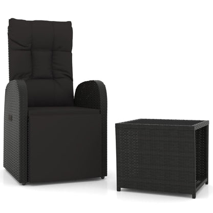 vidaXL 2 Piece Garden Lounge Set Black Poly Rattan&Steel 2
