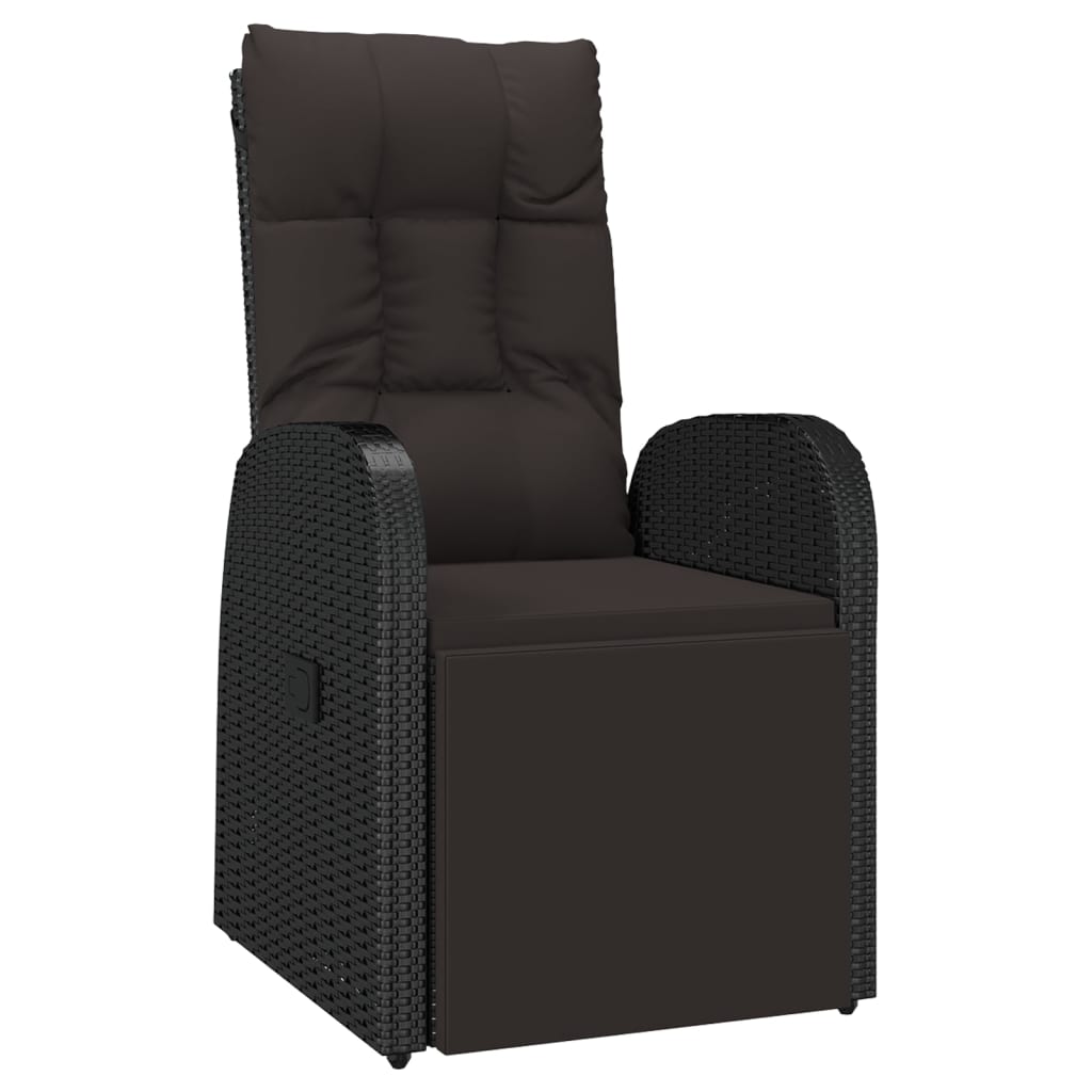 vidaXL 2 Piece Garden Lounge Set Black Poly Rattan&Steel 4