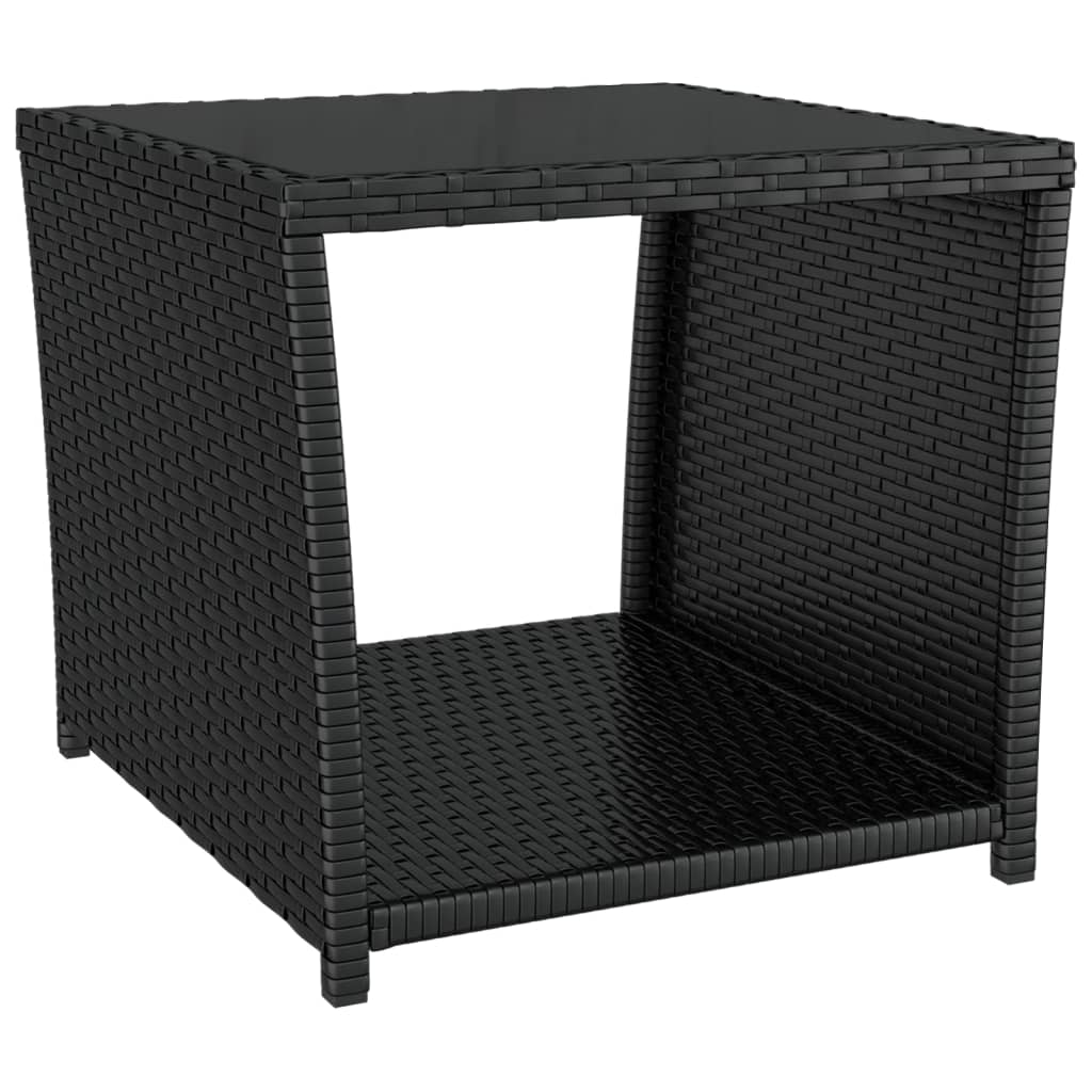 vidaXL 2 Piece Garden Lounge Set Black Poly Rattan&Steel 5